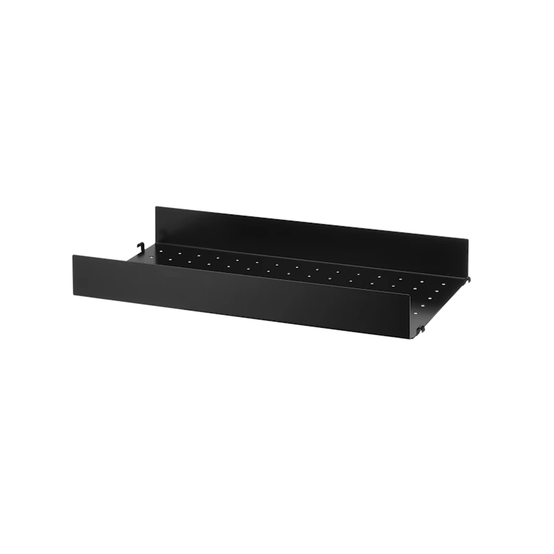 Metal shelf high edge - W58 x D30, Black