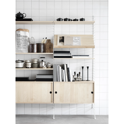 Cabinet with sliding door - W78 x D20 x H37, Ash - image 2