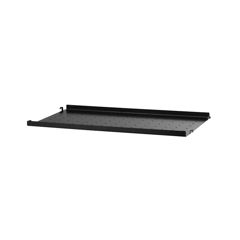 Metal shelf low edge - W58 x D30, Black
