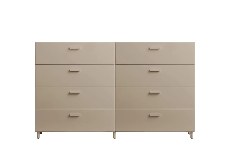 Two wide Relief drawers with legs Beige