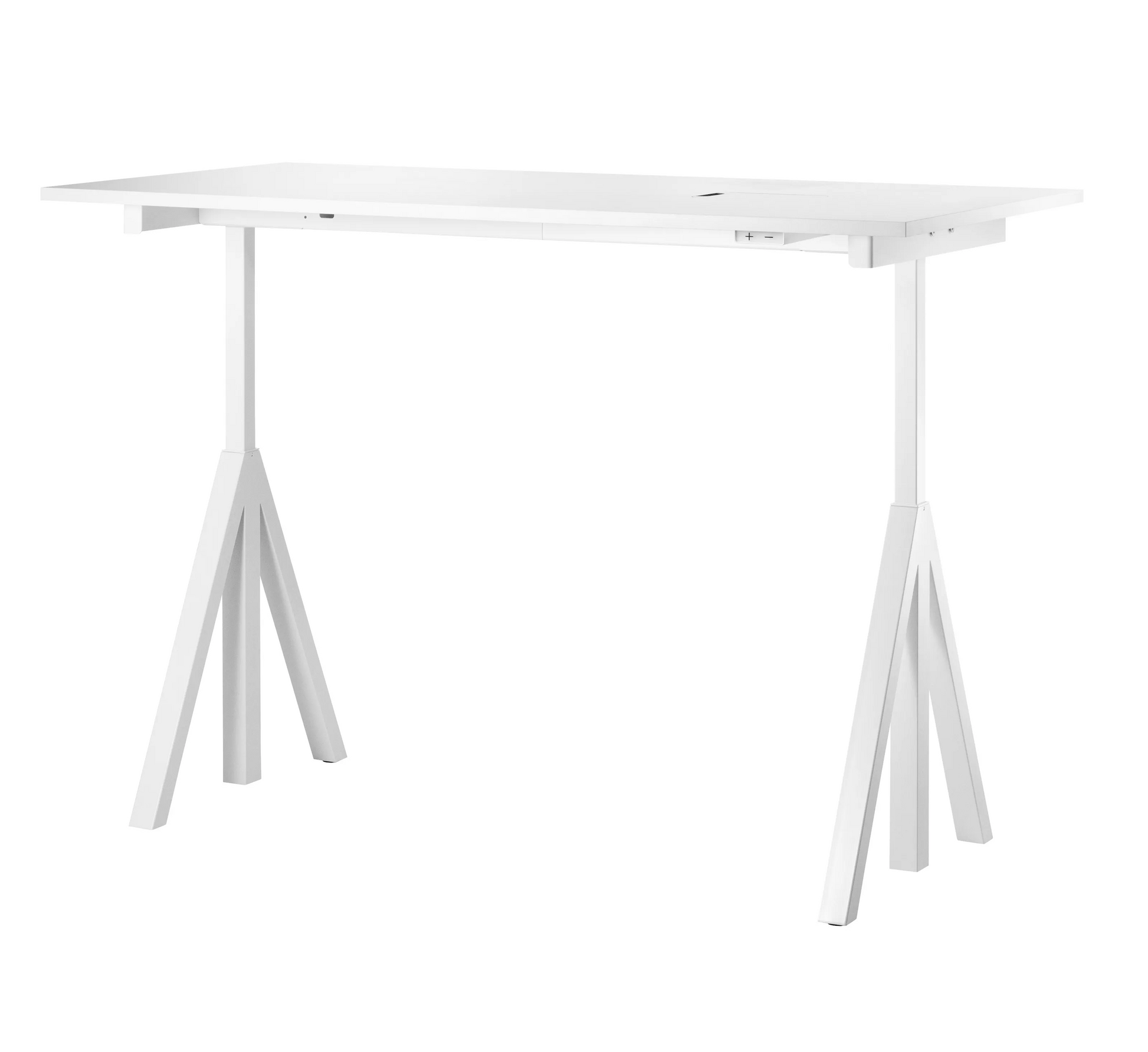 Height-adjustable work desk 160x78 White/White laminate - image 3