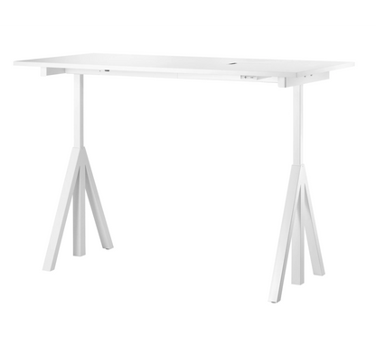 Height-adjustable work desk 160x78 White/White laminate - image 3