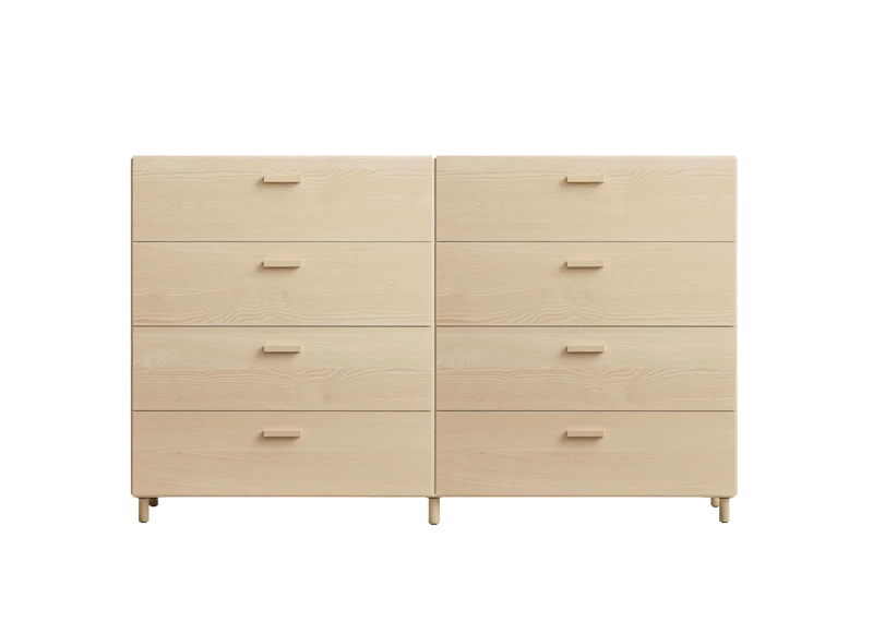 Two wide Relief drawers with legs Ash/Ash