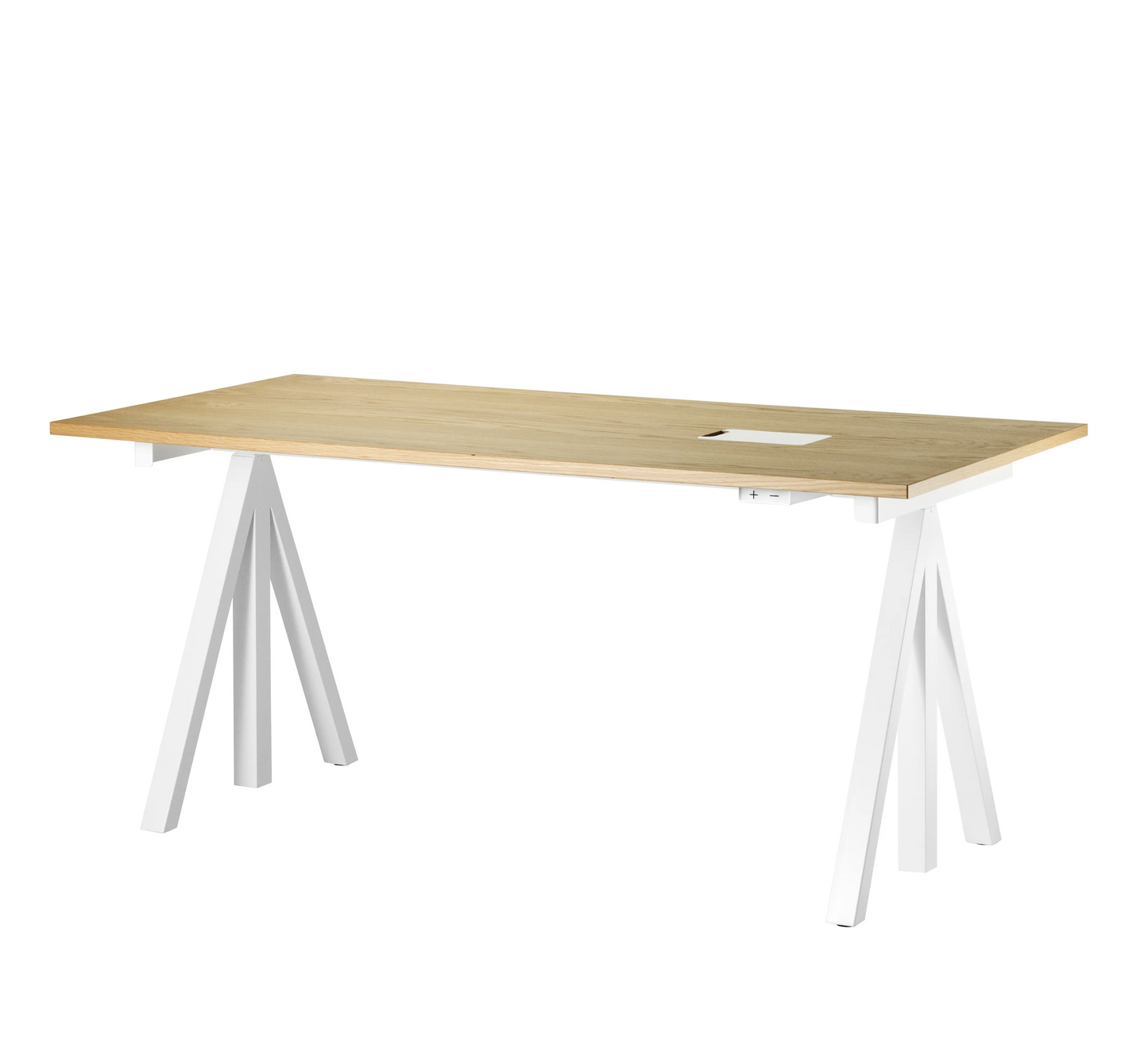 Height-adjustable work desk 160x78 White/Oak - image 5