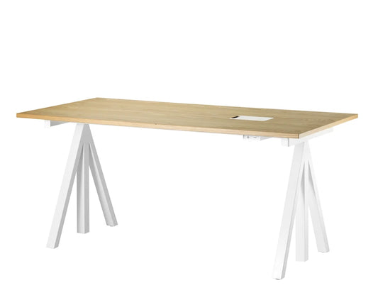 Height-adjustable work desk 160x78 White/Oak