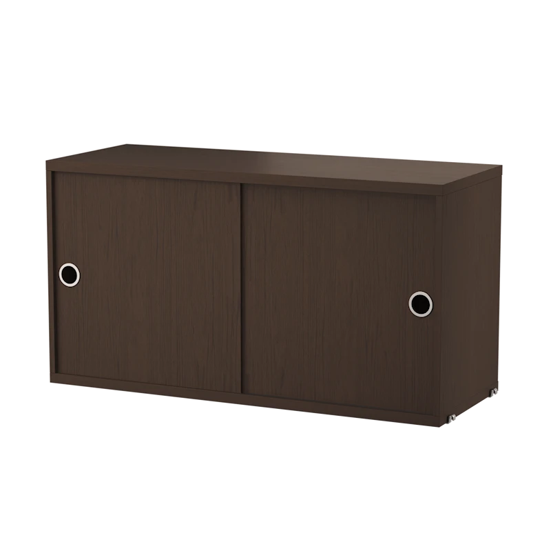 Cabinet with sliding door - W78 x D30 x H37, Dark oak