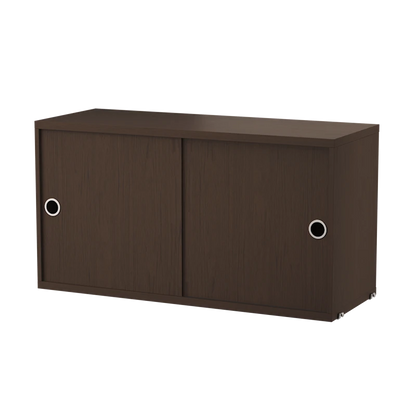 Cabinet with sliding door - W78 x D30 x H37, Dark oak
