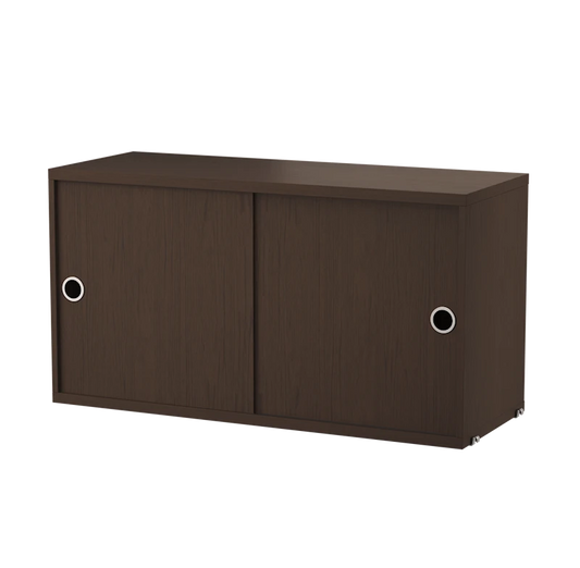 Cabinet with sliding door - W78 x D30 x H37, Dark oak