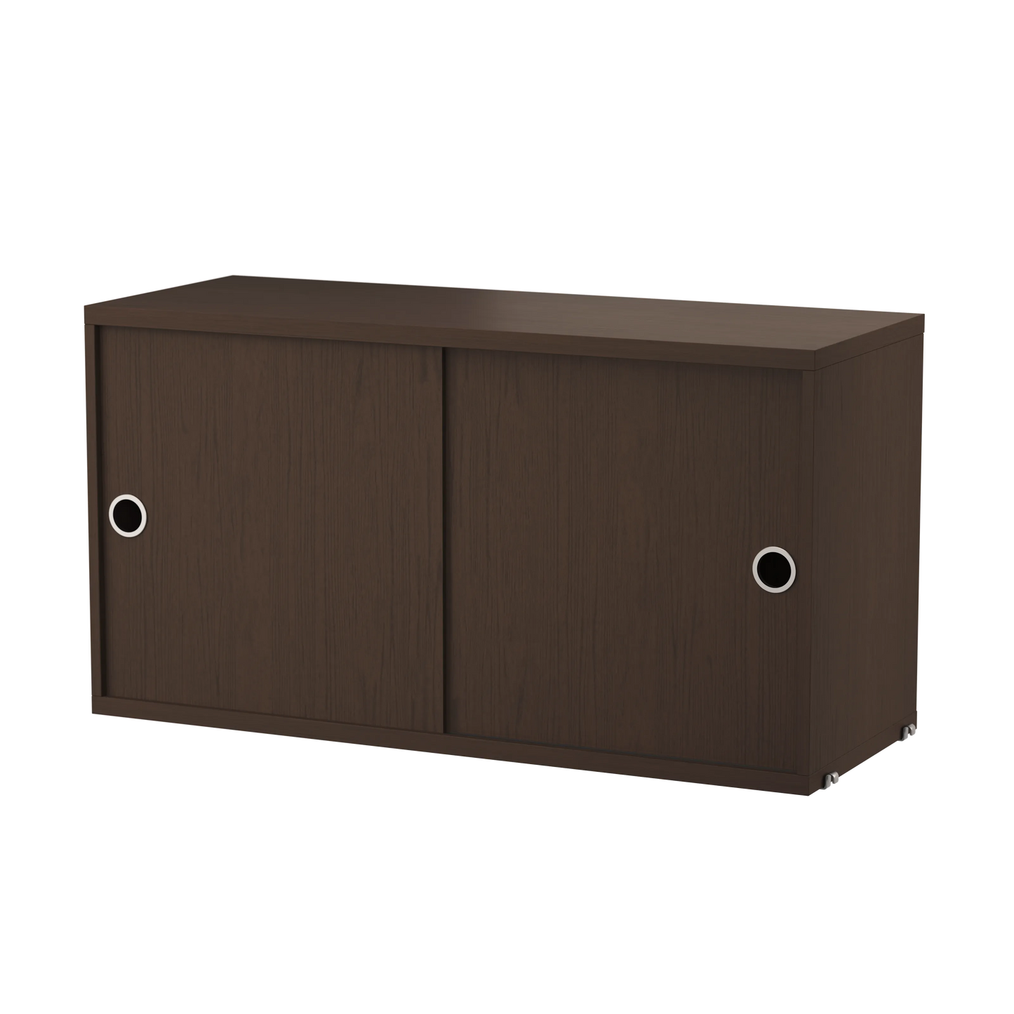 Cabinet with sliding door - W78 x D30 x H37, Dark oak - image 4