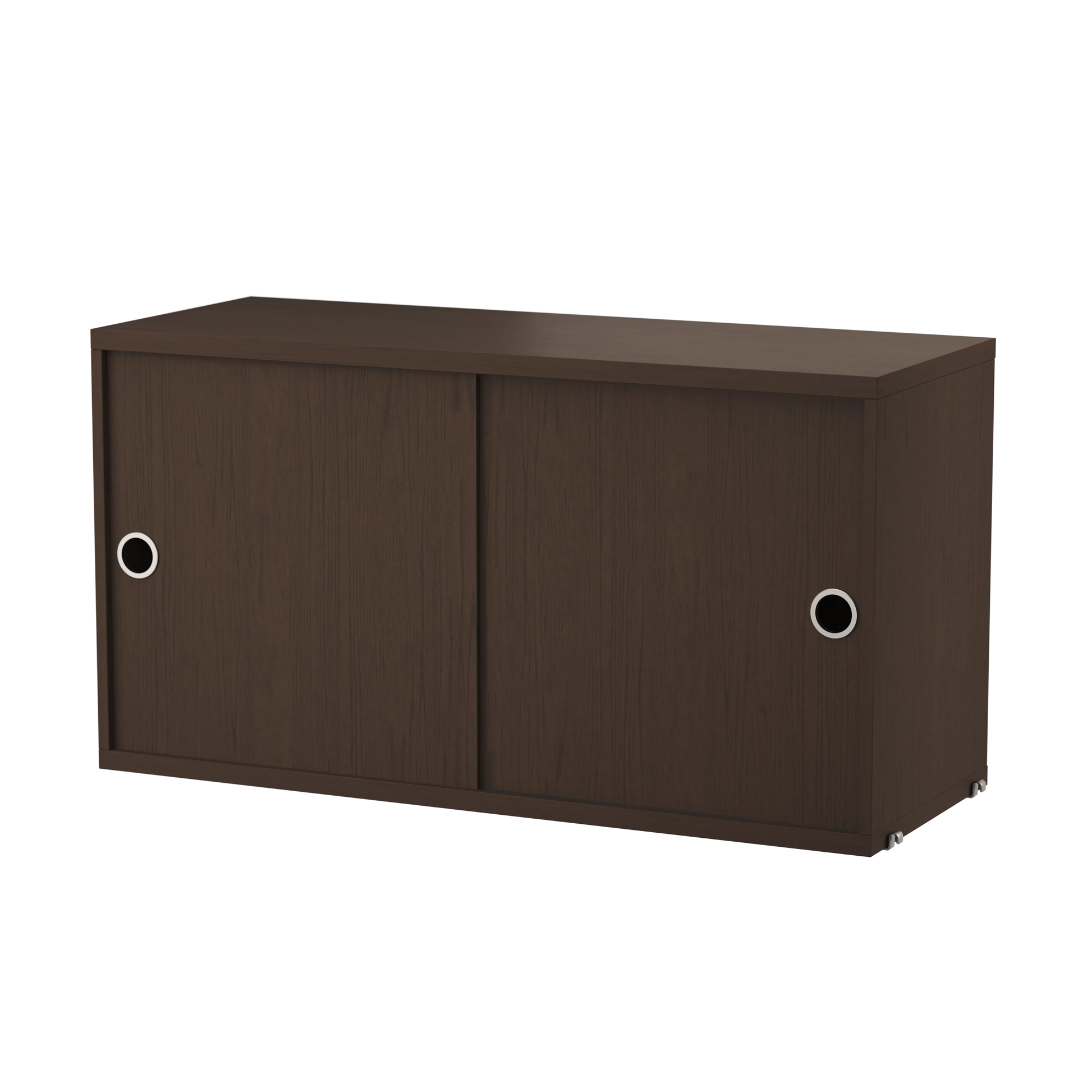 Cabinet with sliding door - W78 x D30 x H37, Dark oak - image 4