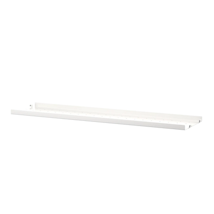 Metal shelf low edge - W78 x D20, White