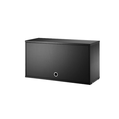Cabinet with flip door - W78 x D30 x H42, Black stained ash