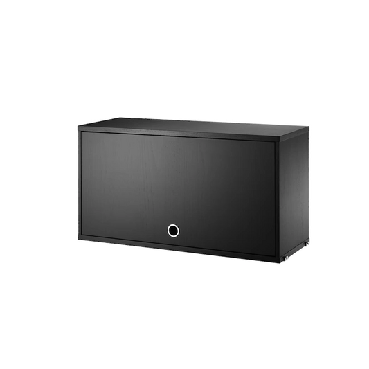 Cabinet with flip door - W78 x D30 x H42, Black stained ash