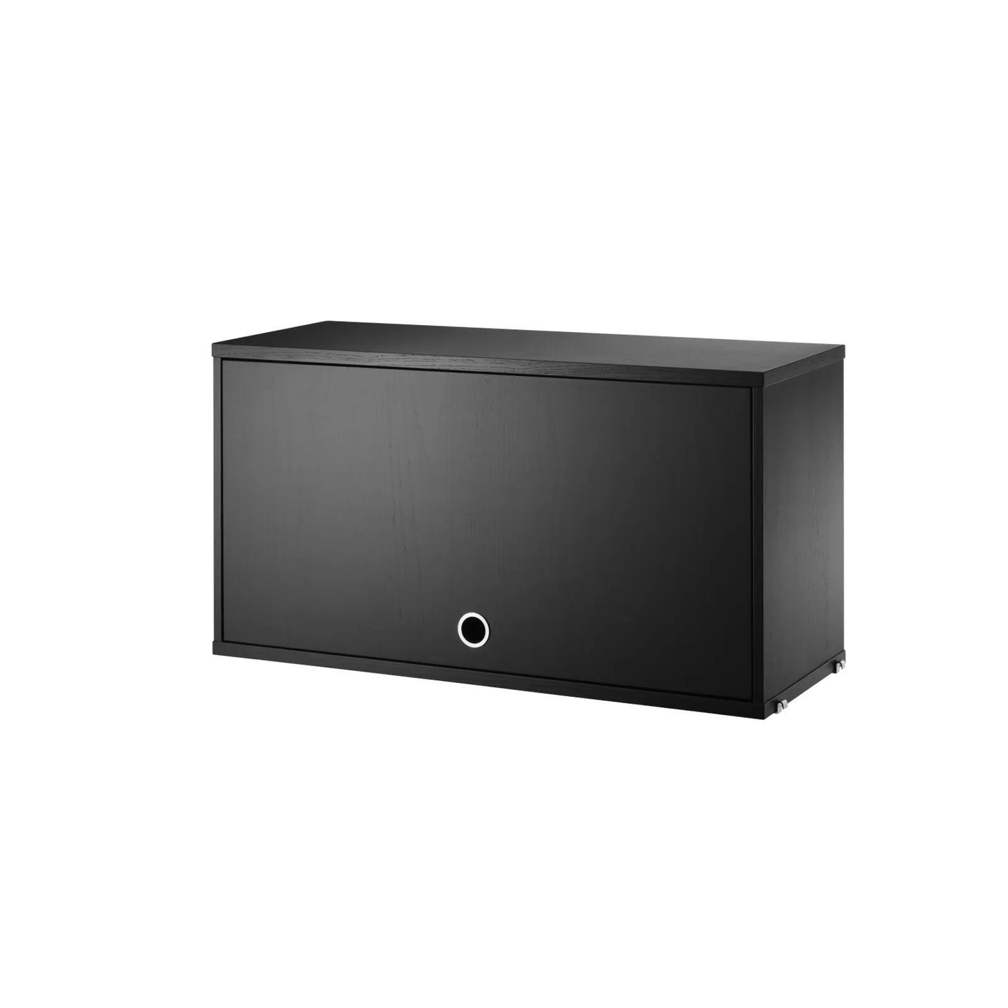 Cabinet with flip door - W78 x D30 x H42, Black stained ash - image 3