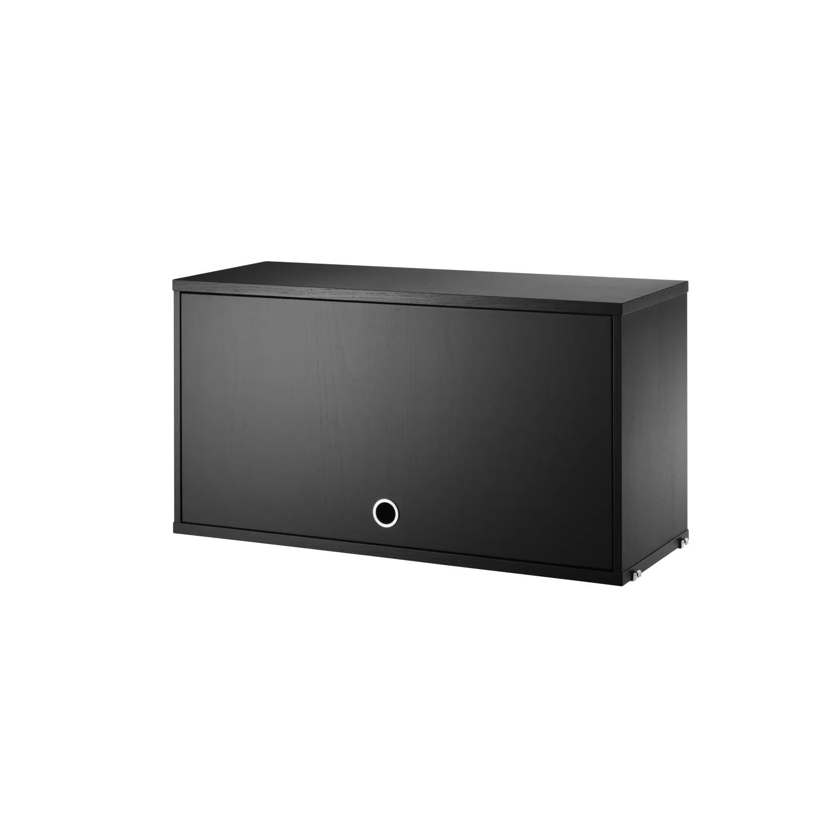Cabinet with flip door - W78 x D30 x H42, Black stained ash - image 3