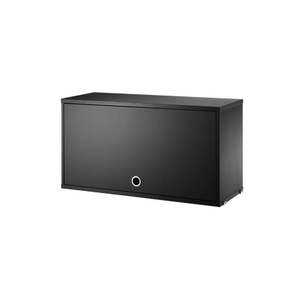 Cabinet with flip door - W78 x D30 x H42, Black stained ash - image 3