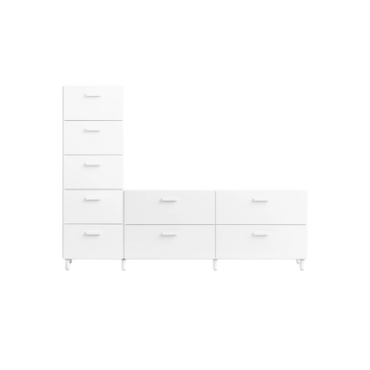 One low and one tall Relief drawer with legs White - image 3