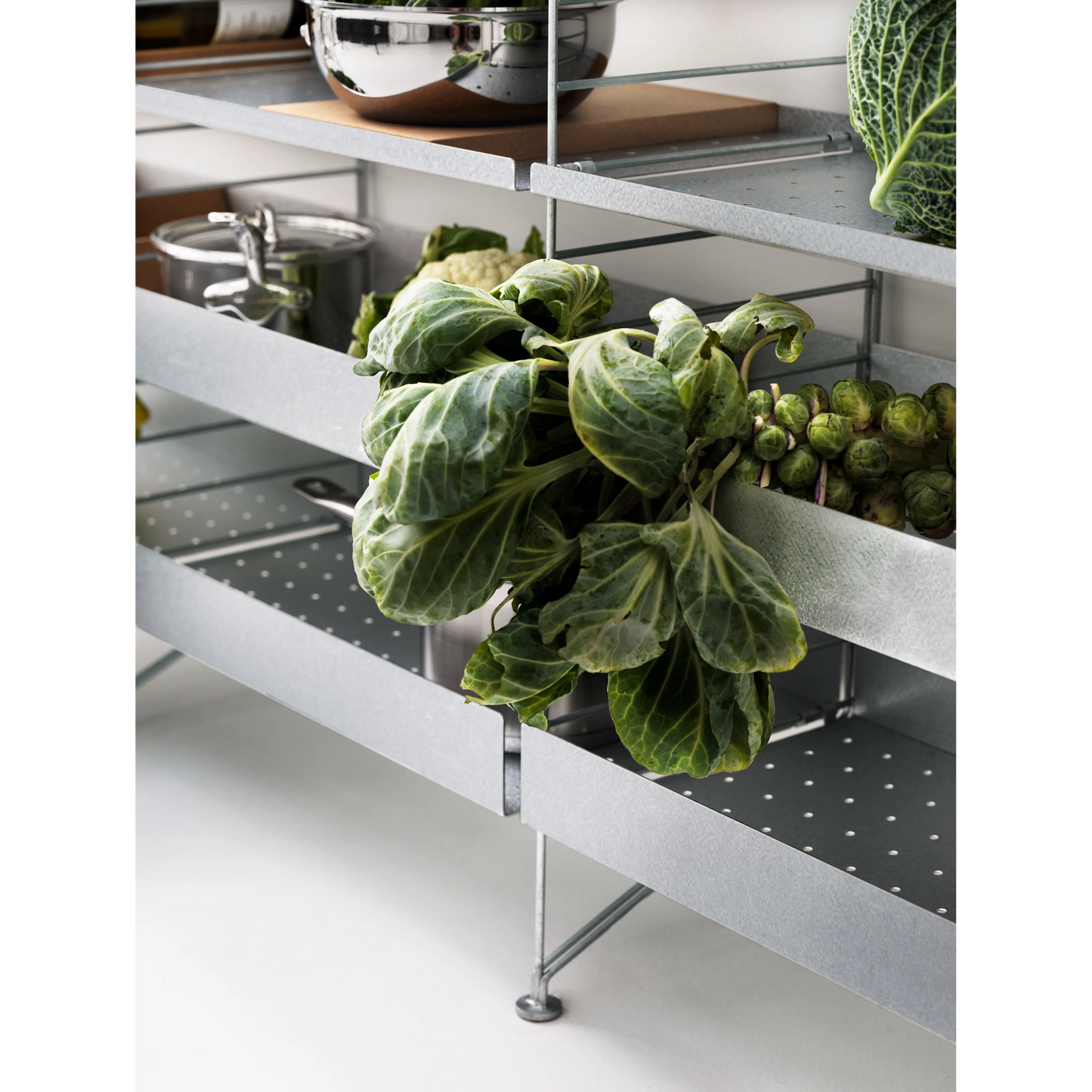 Metal shelf high edge galvanized - W58 x D30, Galvanized - image 2