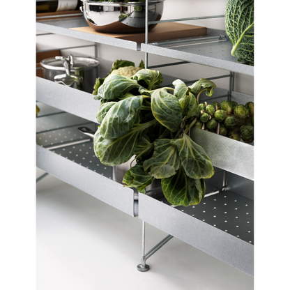 Metal shelf high edge galvanized - W58 x D30, Galvanized - image 2
