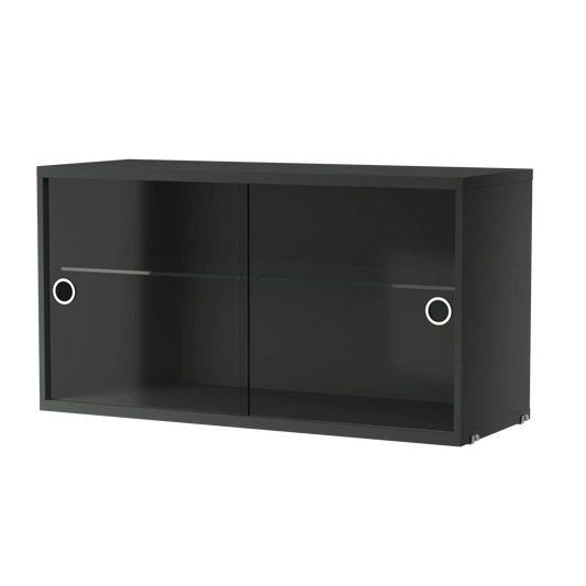 Display cabinet with sliding glass door - W78 x D30 x H42, Dark grey - image 2