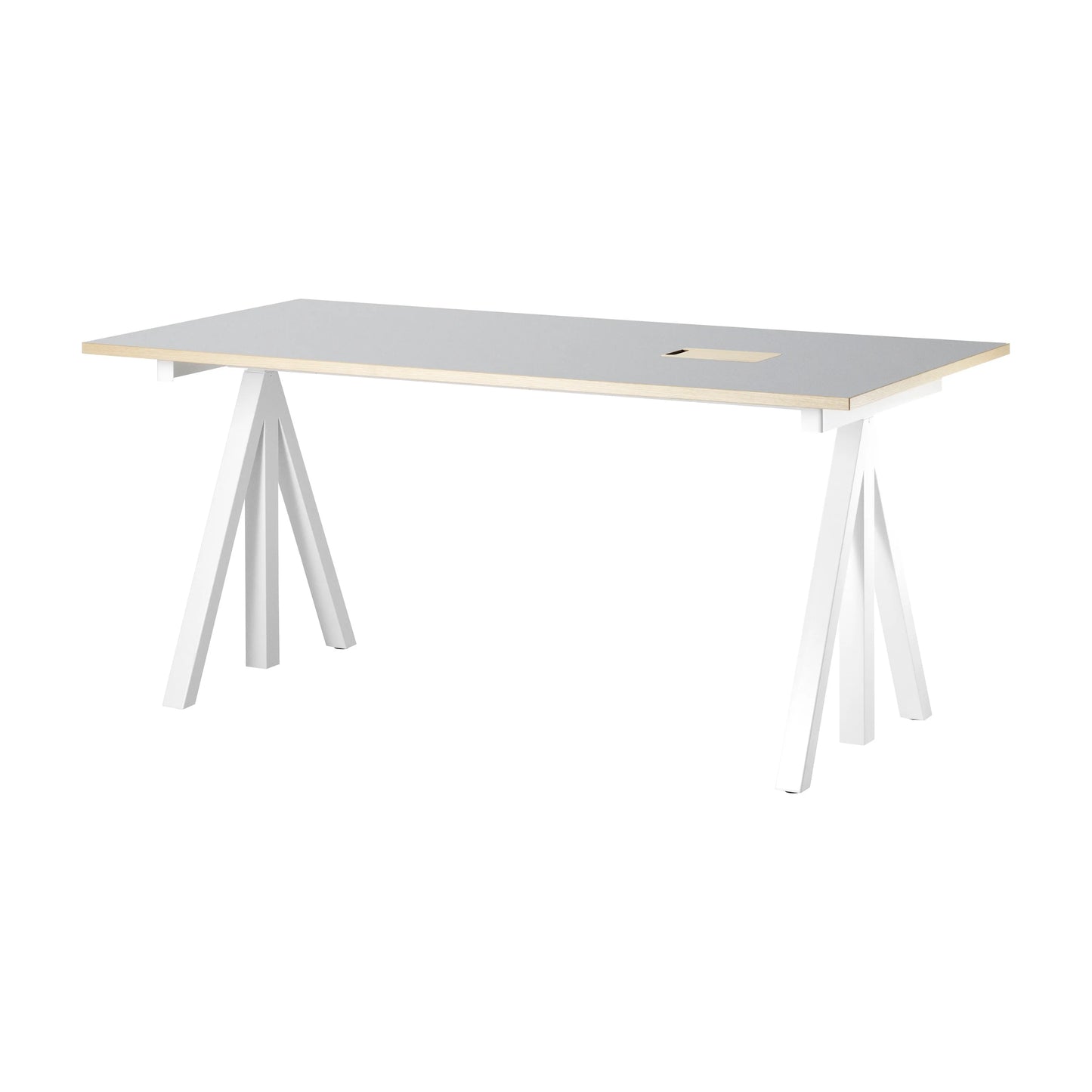 Work desks 160x78 White/Light grey linoleum with edging in ash - image 4