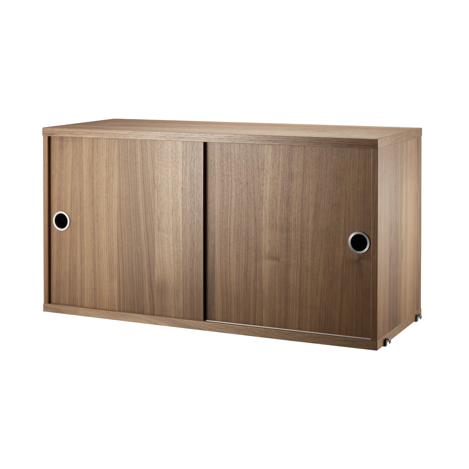 Cabinet with sliding door - W78 x D30 x H42, Walnut - image 3