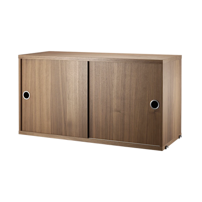 Cabinet with sliding door - W78 x D30 x H42, Walnut