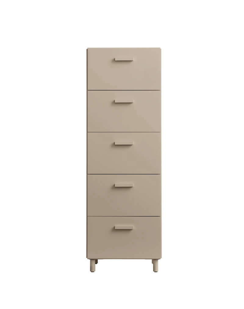 Relief Chest of drawers, tall Beige