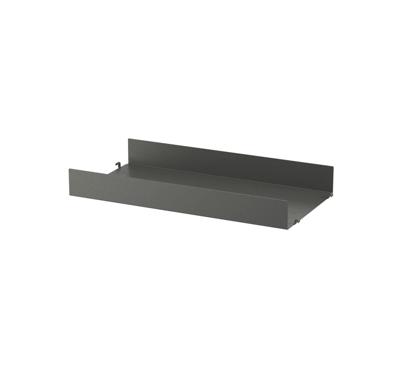 Metal shelf high edge - W58 x D30, Dark grey