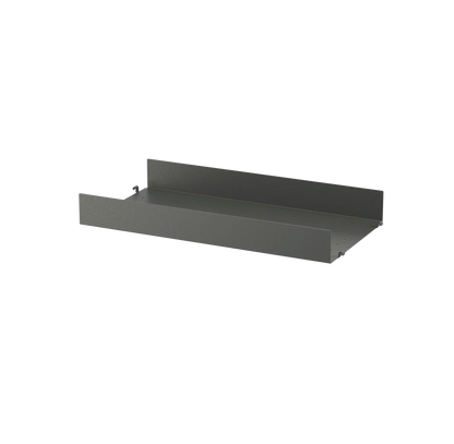 Metal shelf high edge - W58 x D30, Dark grey