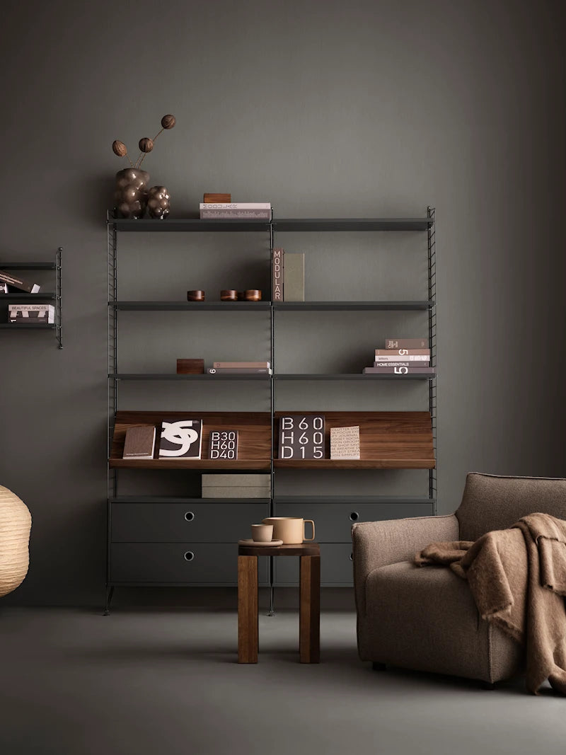 Shelf - W78 x D20, Dark grey, 3-pack
