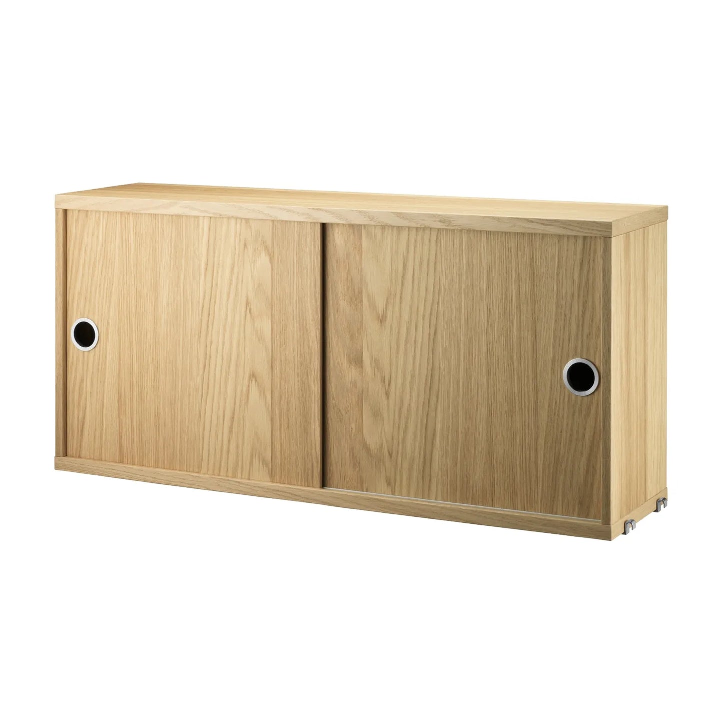 Cabinet with sliding door - W78 x D20 x H37, Oak - image 4