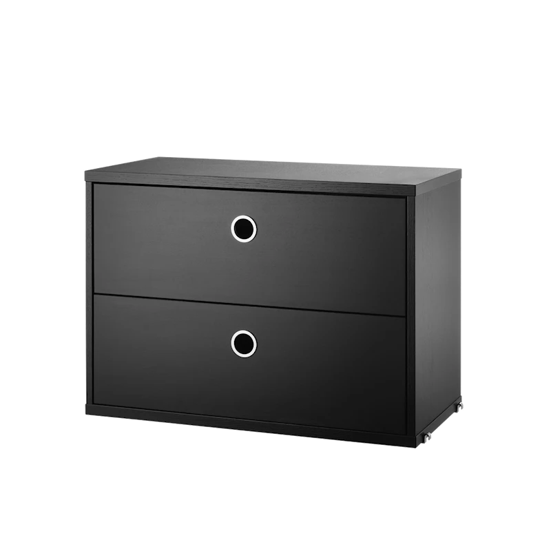Chest of drawers - W58 x D30 x H42, Black stained ash