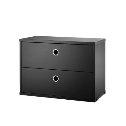 Chest of drawers - W58 x D30 x H42, Black stained ash
