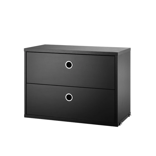 Chest of drawers - W58 x D30 x H42, Black stained ash