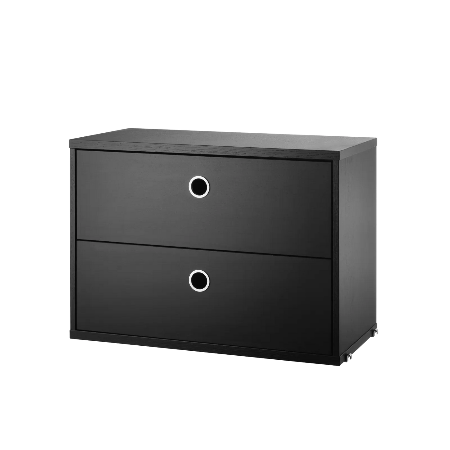 Chest of drawers - W58 x D30 x H42, Black stained ash - image 3