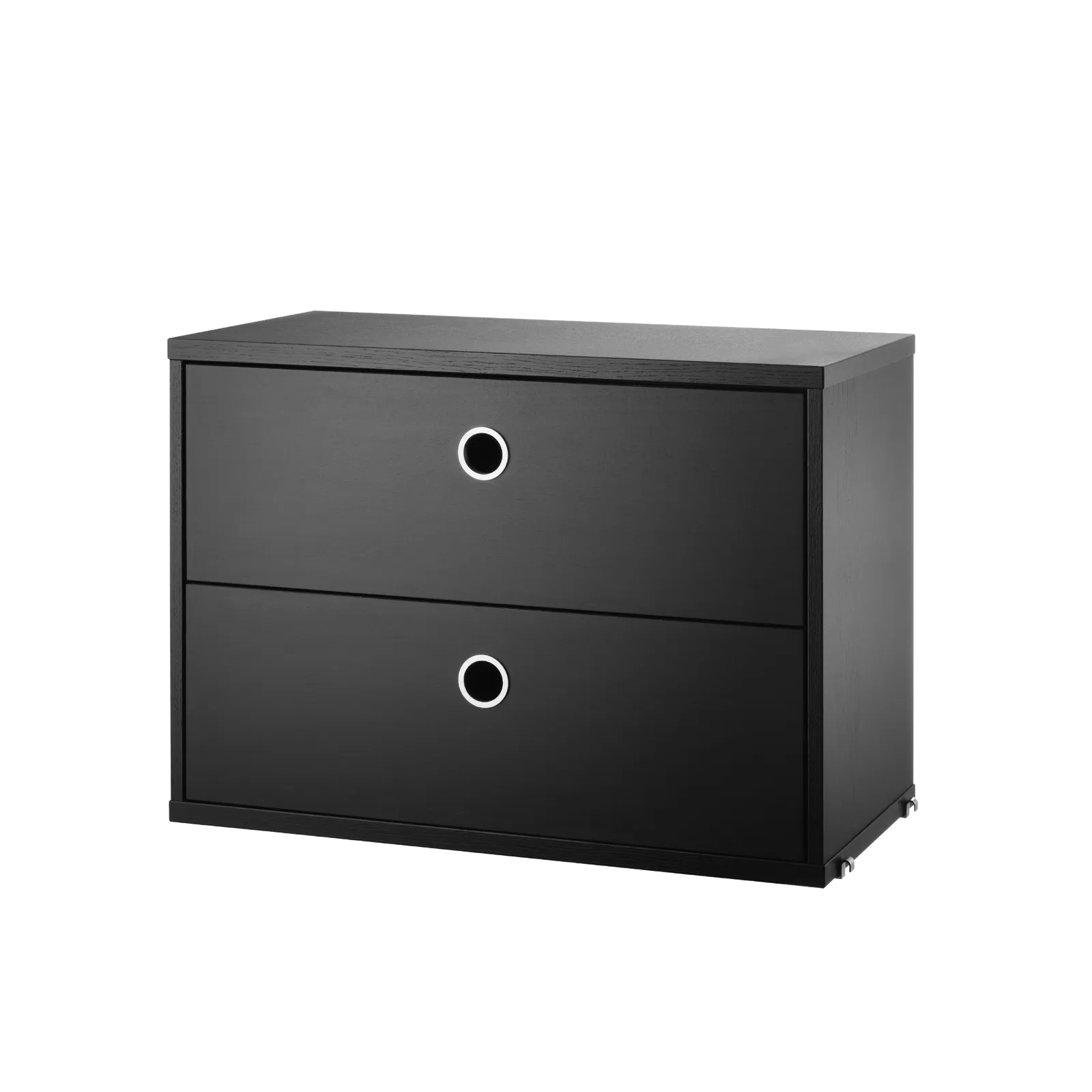 Chest of drawers - W58 x D30 x H42, Black stained ash - image 3