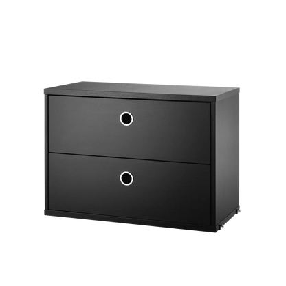 Chest of drawers - W58 x D30 x H42, Black stained ash - image 3