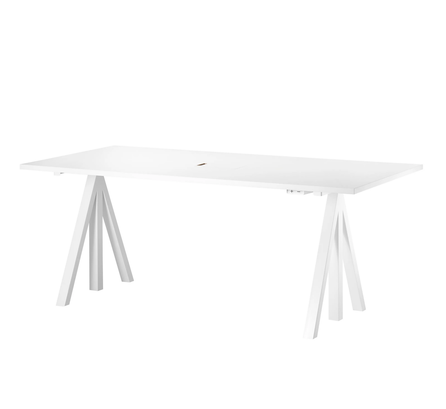 Height-adjustable work desk 180x90 White/White laminate - image 3