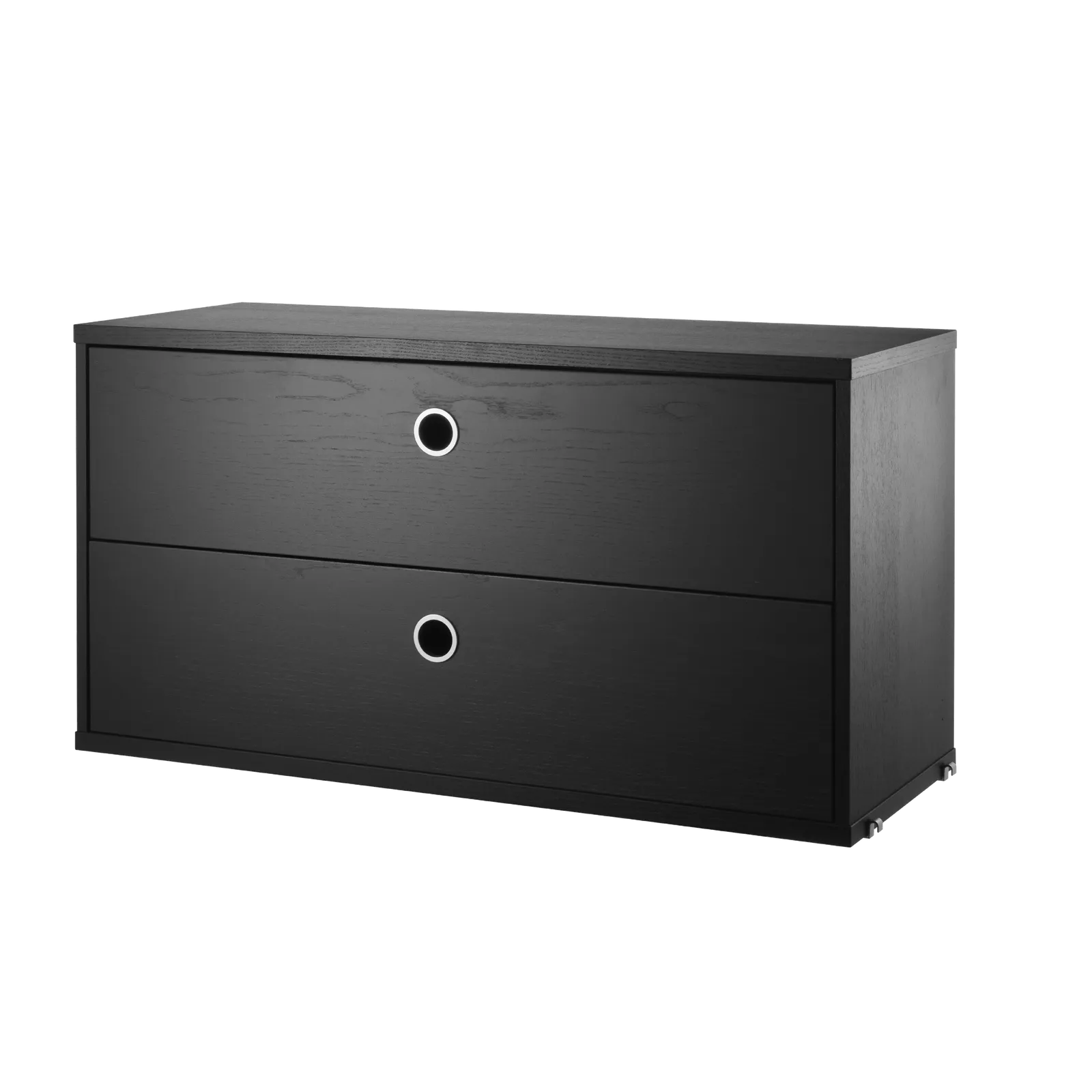 Chest of drawers - W78 x D30 x H42, Black stained ash - image 3