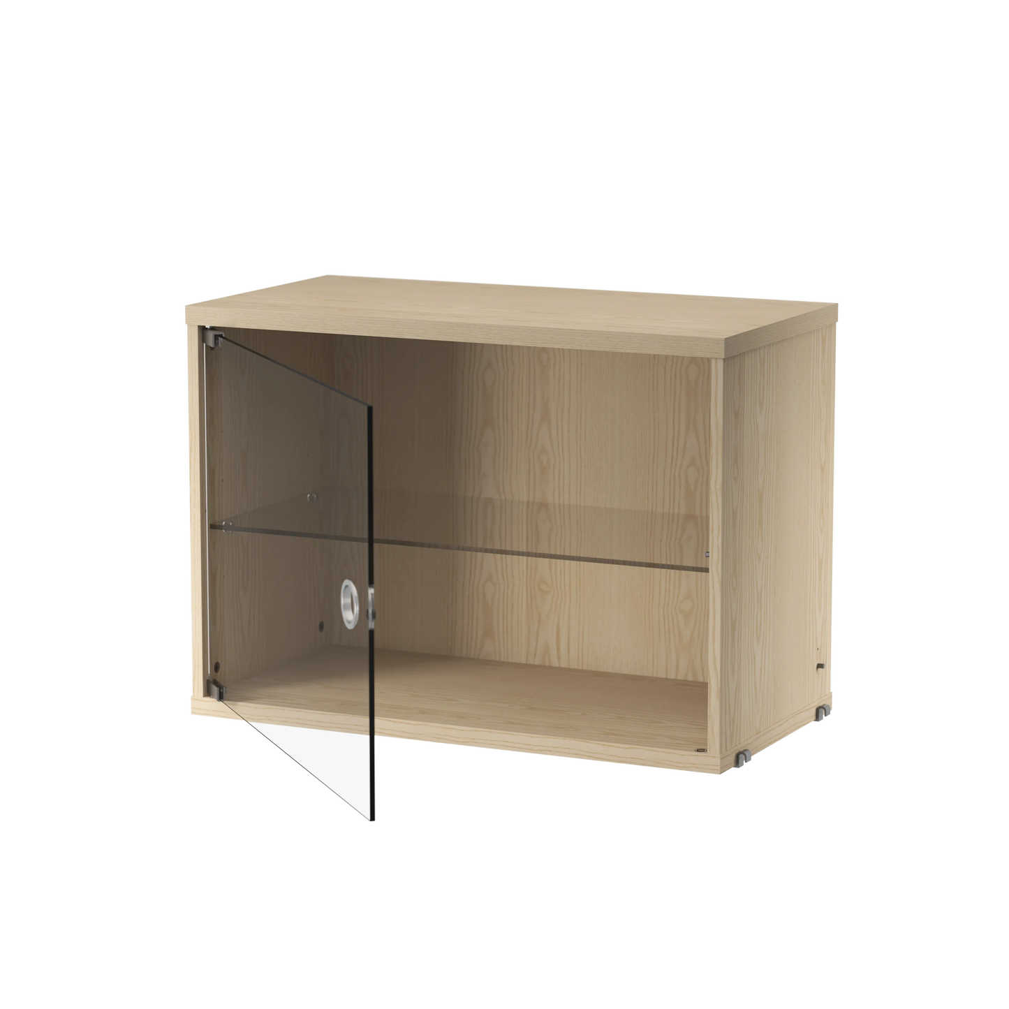Display cabinet with swing glass door - W58 x D30 x H42, Ash - image 2