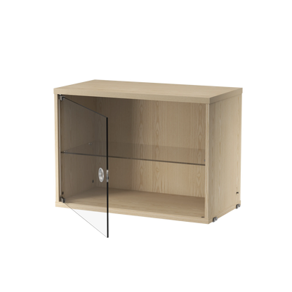 Display cabinet with swing glass door - W58 x D30 x H42, Ash - image 2