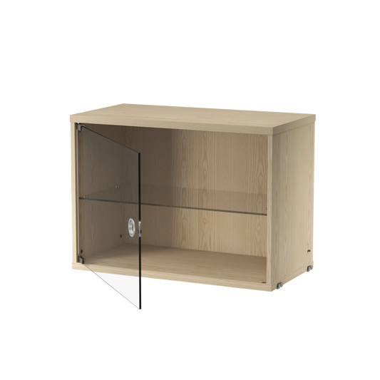 Display cabinet with swing glass door - W58 x D30 x H42, Ash - image 2