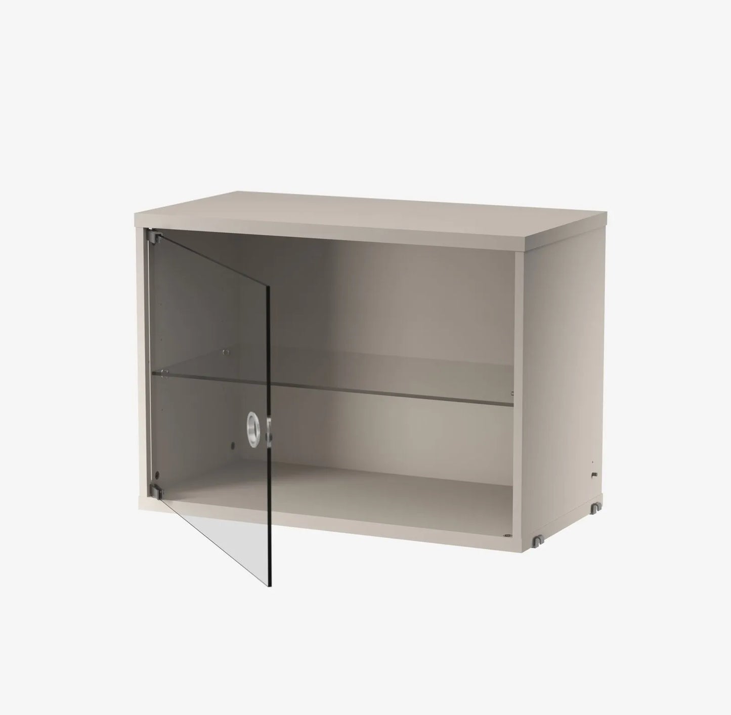 Display cabinet with swing glass door - W58 x D30 x H42, Beige - image 2