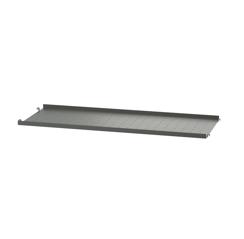 Metal shelf low edge - W78 x D30, Dark grey