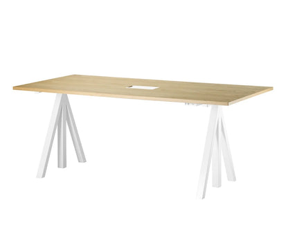 Height-adjustable work desk 180x90 White/Oak