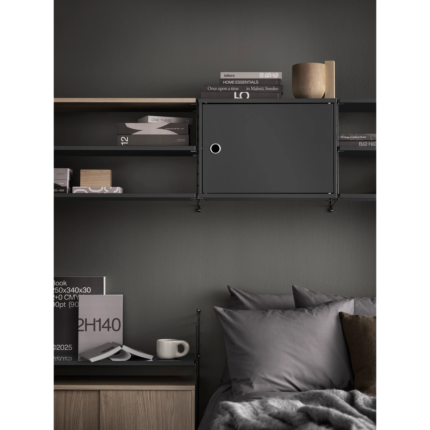 Cabinet with swing door - W58 x D30 x H42, Dark grey - image 2