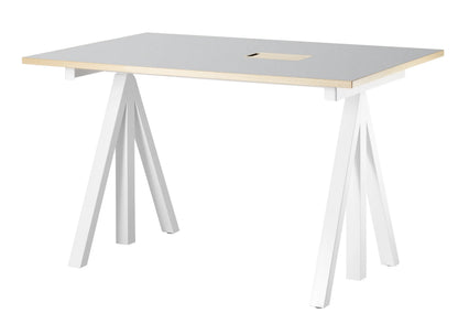 Work desks 120x78 White/Light grey linoleum with edging in ash - image 3