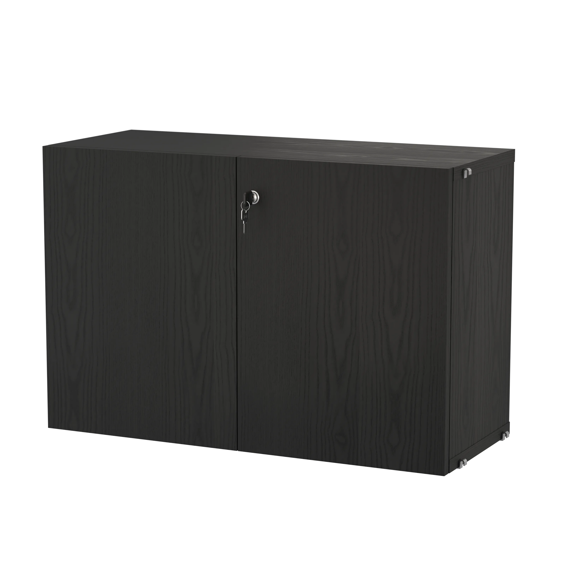 Cabinet with lock - W78 x D32.2 x H52, Black stained ash - image 3