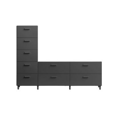 One low and one tall Relief drawer with legs Grey - image 3